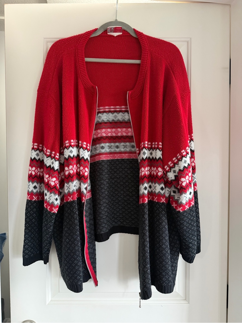 Vintage CK Grace Fair Isle Knit Zip Cardigan